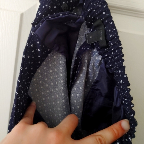 J. Crew Easy Pant navy blue foulard print - Picture 10 of 11